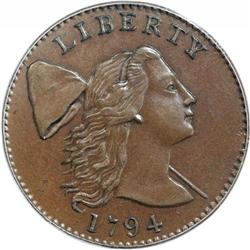 1794 1C Head of 1794 MS62 Brown PCGS.