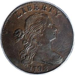 1798 1C Second Hair Style AU50 PCGS. S-179, High R.1.