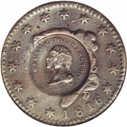 1824 (1816) Large Cent With Washington-Lafayette Counte 1824 (1816) Large Cent With Washington-Lafay