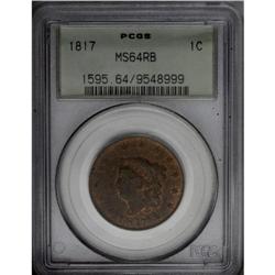1817 1C 13 Stars MS64 Red and Brown PCGS. N-14, R.1. T