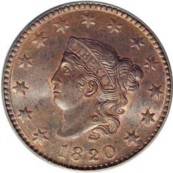 1820 1C Large Date MS65 Brown PCGS. N-13, R.1. Another