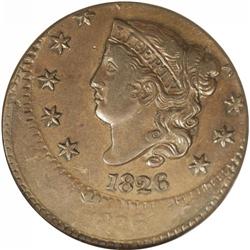 1826 1C --Double Struck With Second Strike 20% Off Cent