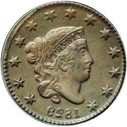 1829 1C Large Letters--First Strike Brockage Reverse--