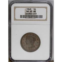 1848 1C MS65 Brown NGC. N-41, R.1. GDS d.