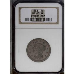 1852 1C MS65 Brown NGC. N-18, R.3. GDS B.