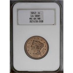 1857 1C Small Date MS64 Red and Brown NGC. N-4, R.1. G