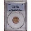 Image 1 : 1857 1C MS64 PCGS. This golden-tan near-gem displays g