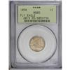 Image 3 : 1858 1C Large Letters MS65 PCGS. High Leaves, Closed E