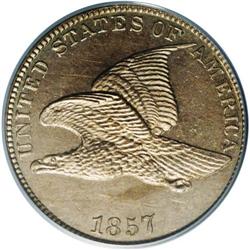 1857 1C PR63 PCGS. Snow-PR3. DDO 4-O-I. Bright and ref