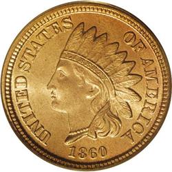 1860 1C MS66 PCGS. Sharply defined throughout with gli