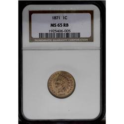 1871 1C MS65 Red and Brown NGC. Both sides exhibit nee