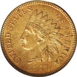 1877 1C MS64 Red PCGS. The well known key issue in the