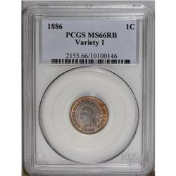 1886 1C Type One MS66 Red and Brown PCGS. The lowest r