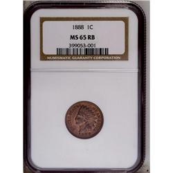 1888 1C MS65 Red and Brown NGC. Medium intensity-coppe