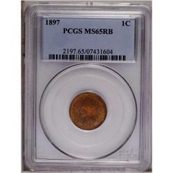 1897 1C MS65 Red and Brown PCGS. A brilliant and sharp