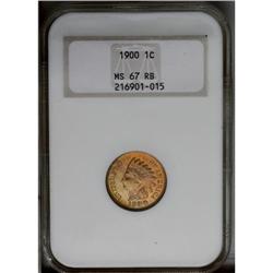 1900 1C MS67 Red and Brown NGC. The obverse appears to