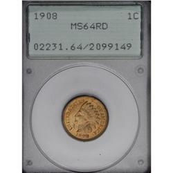1908 1C MS64 Red PCGS. Nicely struck with ample eviden