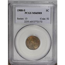 1908-S 1C MS65 Red and Brown PCGS. A beautiful Gem of