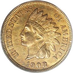 1908-S 1C MS65 Red PCGS. Bright, even, orange-red colo