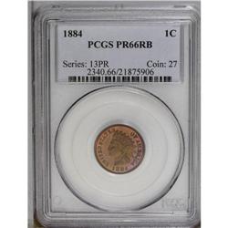 1884 1C PR66 Red and Brown PCGS. Attractive golden-tan