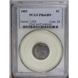 1885 1C PR66 Brown PCGS. Sharply struck on the design