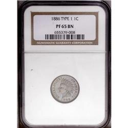 1886 1C Type One PR65 Brown NGC. The last feather poin