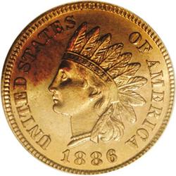 1886 1C Type One PR65 Red PCGS. Of the 4,290 proof cen