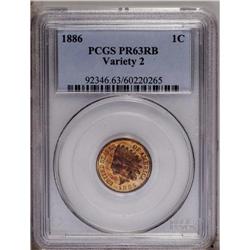 1886 1C Type Two PR63 Red and Brown PCGS. The razor-sh