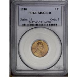 1910 1C MS66 Red PCGS. Well struck with full radiant l