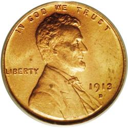 1913-D 1C MS65 Red PCGS. A well struck coin that retai