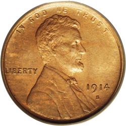 1914-S 1C MS65 Red PCGS. Slightly faded Red on the obv