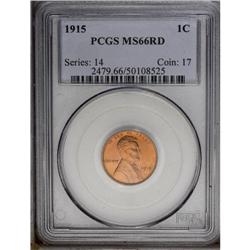 1915 1C MS66 Red PCGS. This is a lovely P-mint Lincoln