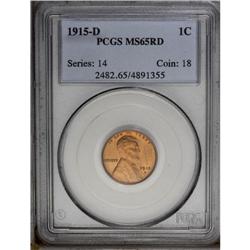 1915-D 1C MS65 Red PCGS. Pleasingly vibrant throughout