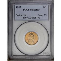 1917 1C MS66 Red PCGS. A bold, well struck example of