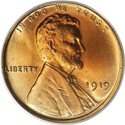 1919 1C MS67 Red PCGS. A meticulously preserved, fiery