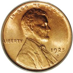 1925-D 1C MS65 Red PCGS. The obverse is accented by br