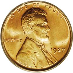 1927 1C MS67 Red PCGS. Ex: Tom Mershon Collection. Esp