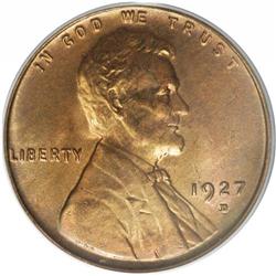 1927-D 1C MS65 Red PCGS. Bright golden-red color with