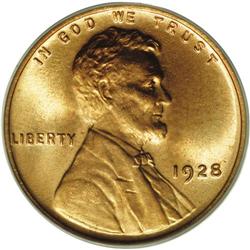 1928 1C MS67 Red PCGS. Sharply struck with brilliant r