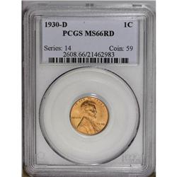 1930-D 1C MS66 Red PCGS. A remarkable specimen with a