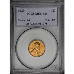 1939 1C MS67 Red PCGS, a magnificent and bright aprico