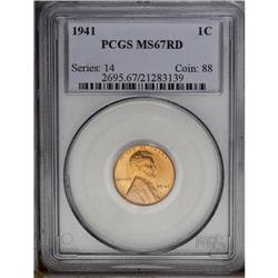 1941 1C MS67 Red PCGS. A boldly struck coin that is as