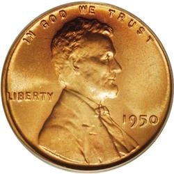 1950 1C MS67 Red PCGS. Bright brick Red throughout and