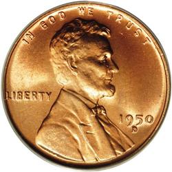 1950-D 1C MS67 Red PCGS. The rich blanket of orange-go