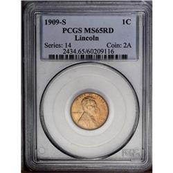 1909-S 1C MS65 Red PCGS. This ''flashy 09-S cent displ