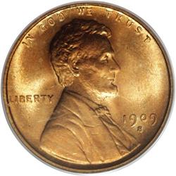 1909-S 1C MS67 Red PCGS. Bright reddish-golden hues do