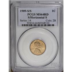 1909-S 1C S Over Horizontal S MS64 Red PCGS. Typically