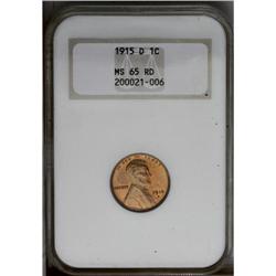 1915-D 1C MS65 Red NGC. A lustrous and essentially una