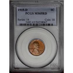 1915-D 1C MS65 Red PCGS. Nicely struck, with pinkish-o