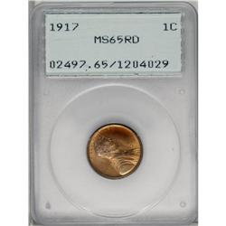 1917 1C MS65 Red PCGS. This intricately struck Gem dis